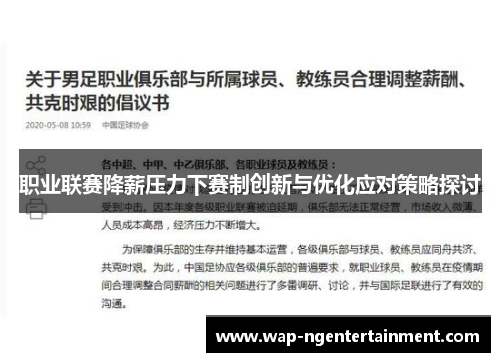 职业联赛降薪压力下赛制创新与优化应对策略探讨