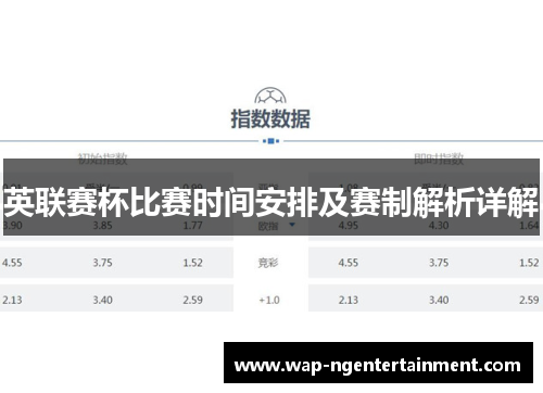 英联赛杯比赛时间安排及赛制解析详解 英联赛杯比赛时间安排及赛制解析详解